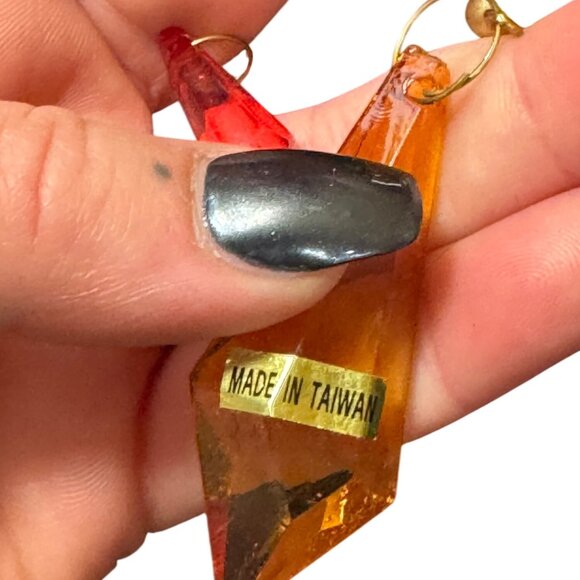 Gold Wire & Multicolor Beaded Chandelier Ornaments  Pair Festive - Picture 5 of 7